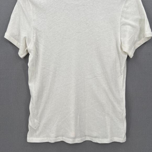ENZA COSTA Cashmere Loose Short Sleeve Tee Womens XS Cream Crew Neck Relaxed NEW - Picture 8 of 13